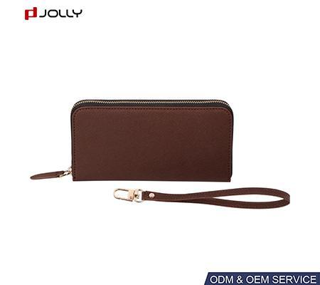 PU Leather Zipper Wallet With Phone Case