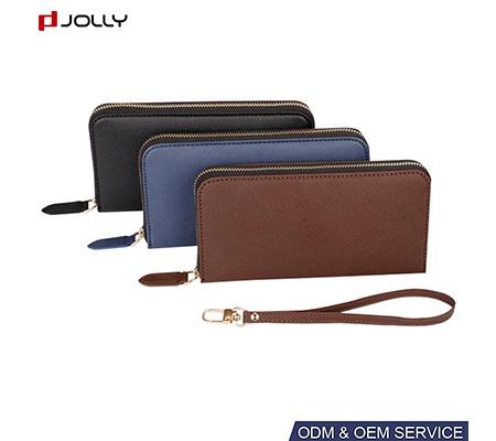 PU Leather Zipper Wallet With Phone Case